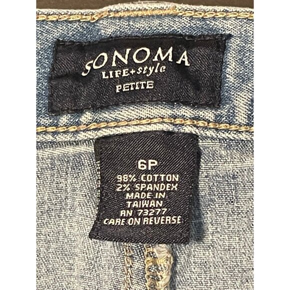 Sonoma bermuda cuffed shorts womens 6 petite 28 x 10 Kohl's blue - Picture 4 of 6